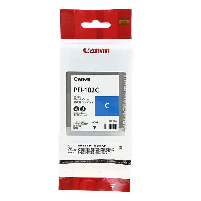 CANON Cartouche Jet d'encre Originale Cyan 130 ml - PFI-102C - 0896B001