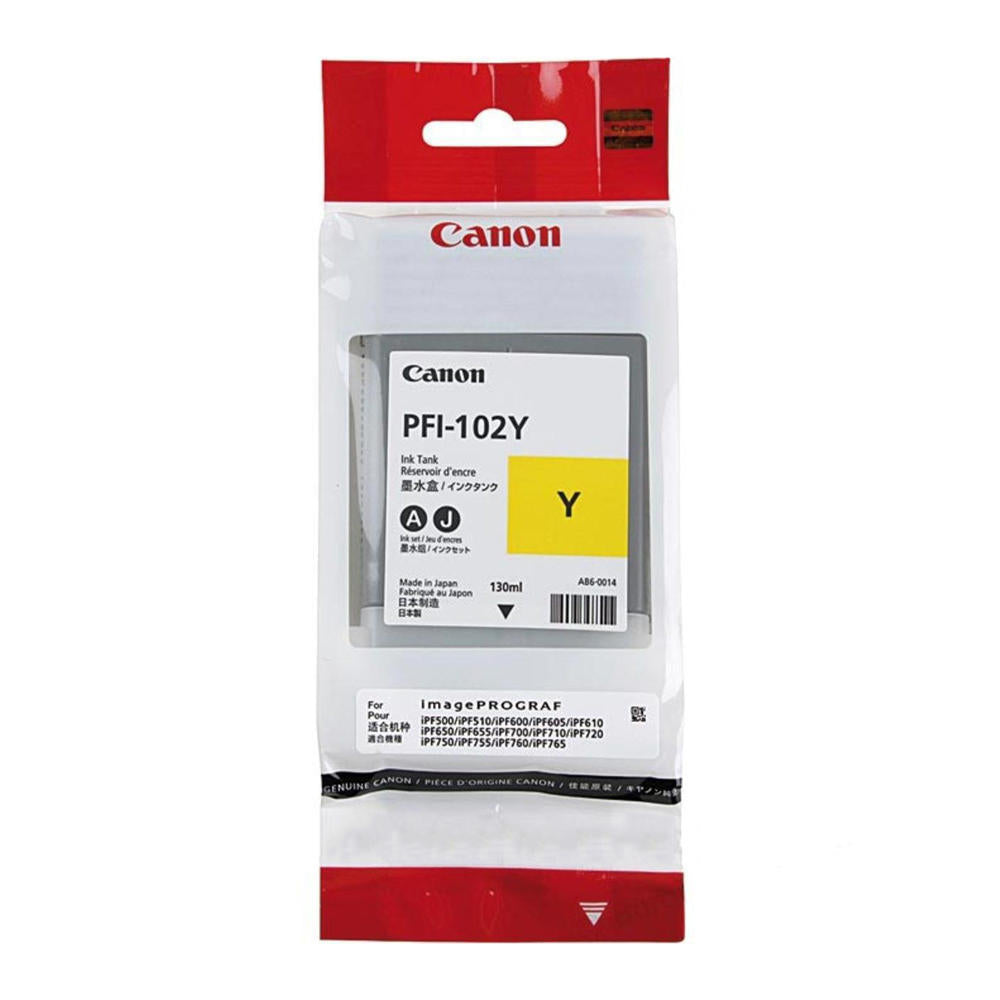 CANON Cartouche Jet d'encre Originale Jaune 130 ml - PFI-102Y - 0898B001