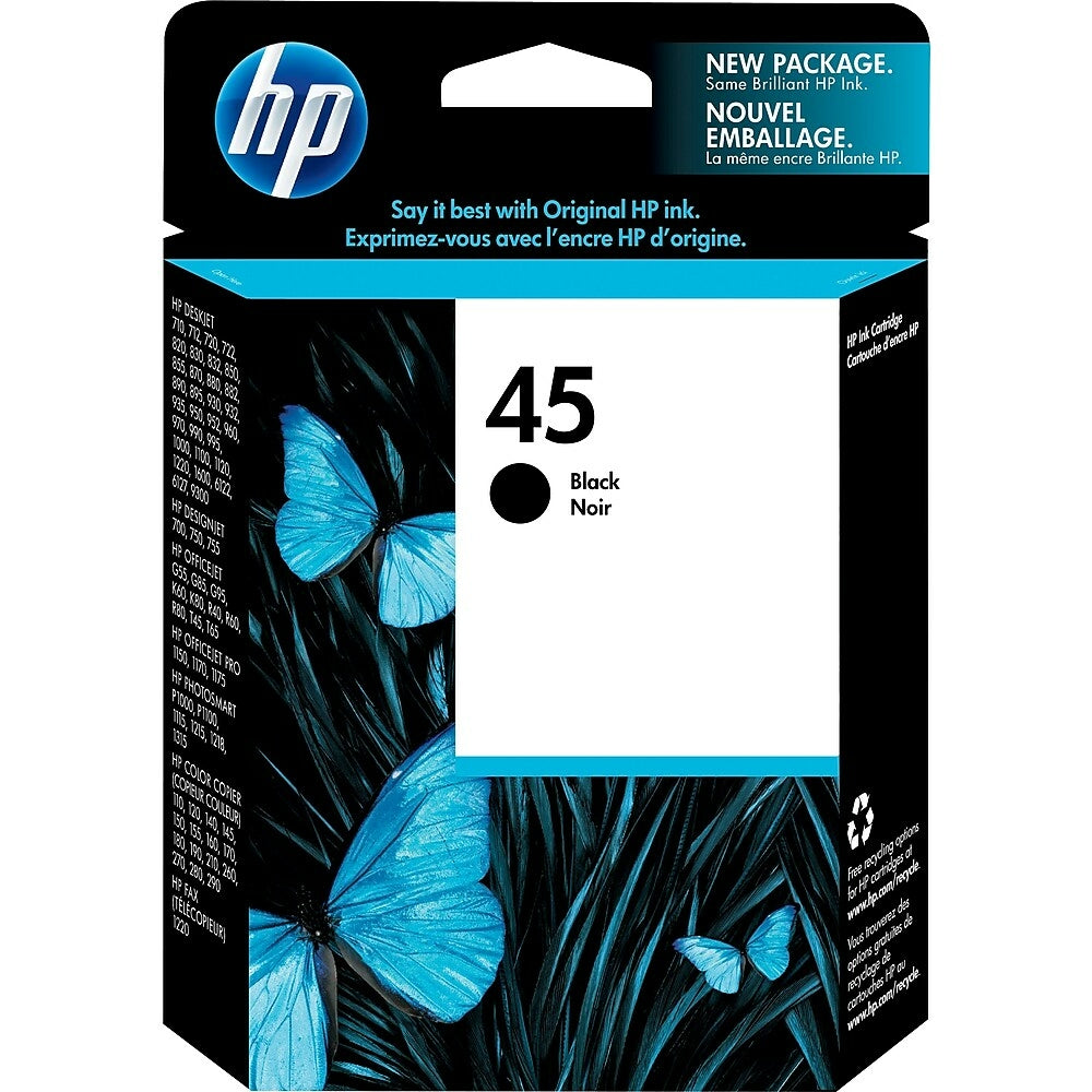 51645A (51645A) - Cartouche jet d'encre originale HP Noire (930 pages)