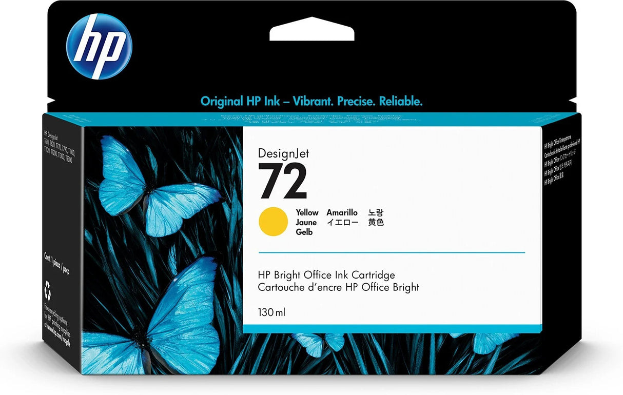 HP Cartouche Jet d'encre Originale Jaune 130 ml - 72 - C9373A