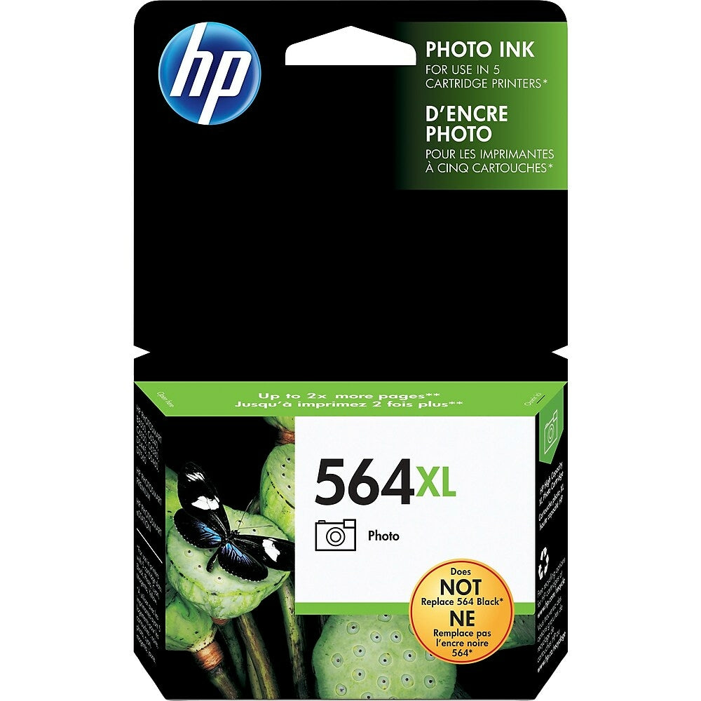 HP Cartouche Jet d'encre Originale Noire, Photo (290 pages) - 564XL - CB322WN