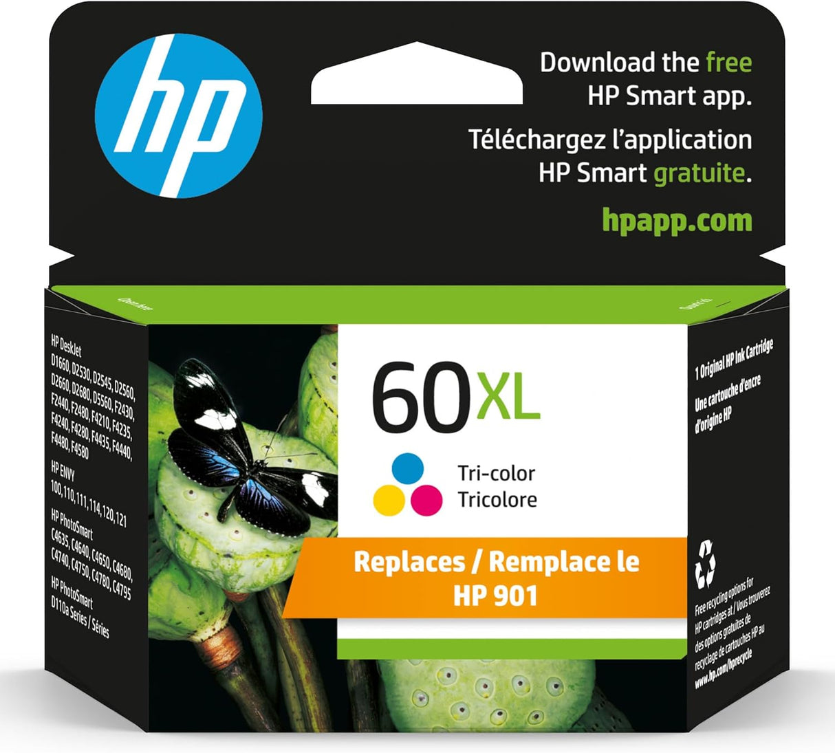 HP Cartouche Jet d'encre Originale CMY (440 pages) - 60XL - CC644WN