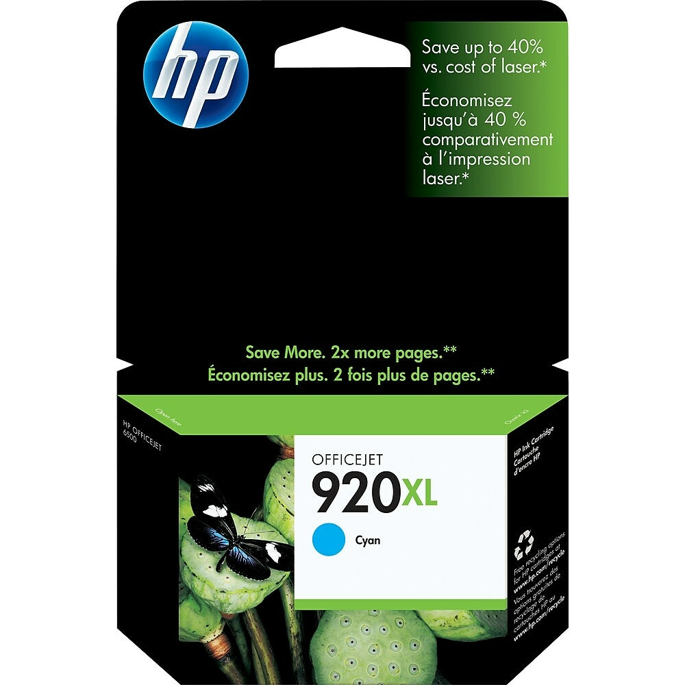 HP Cartouche Jet d'encre Originale Cyan (700 pages) - 920XL - CD972AN