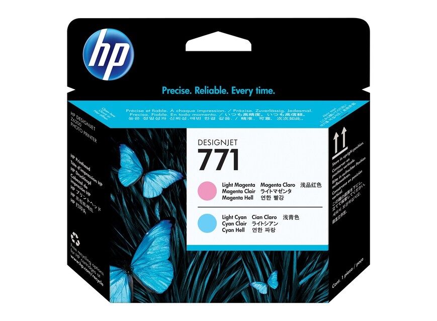 HP Tête d'impression Jet d'encre Originale Magenta, et, cyan, clair - 771 - CE019A