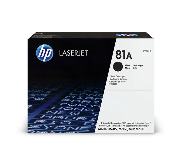 HP Cartouche Laser Originale Noire (10 500 pages) - 81A - CF281A