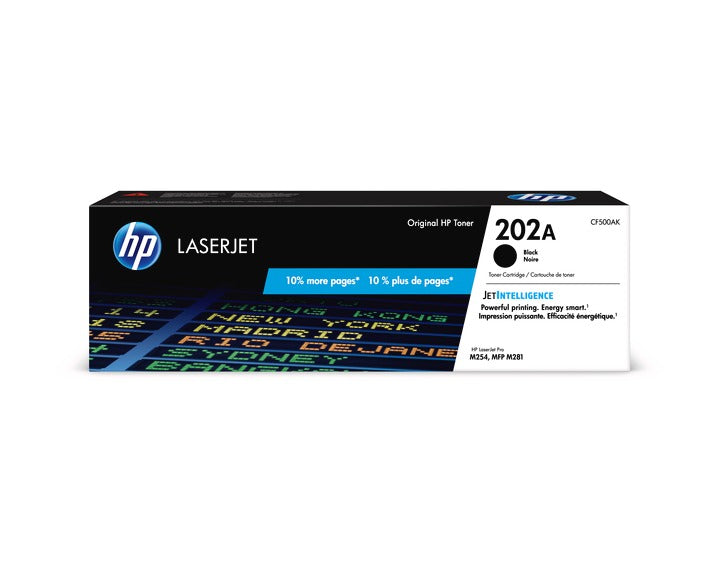 HP Cartouche Laser Originale Noire (1 400 pages) - 202A - CF500A