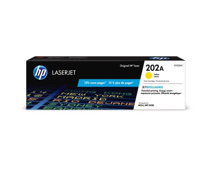 HP Cartouche Laser Originale Jaune (1 300 pages) - 202A - CF502A