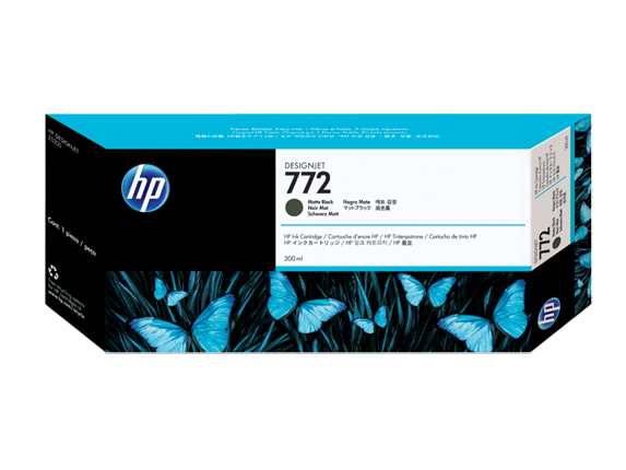 HP Cartouche Jet d'encre Originale Noire, mat 300 ml - 772 - CN635A