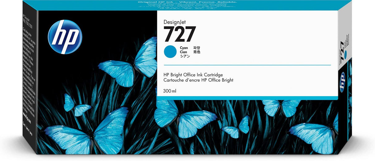 HP Cartouche Jet d'encre Originale Cyan 300 ml - 728 - F9J76A