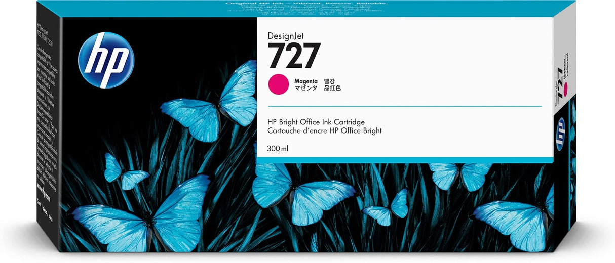 HP Cartouche Jet d'encre Originale Magenta 300 ml - 728 - F9J77A