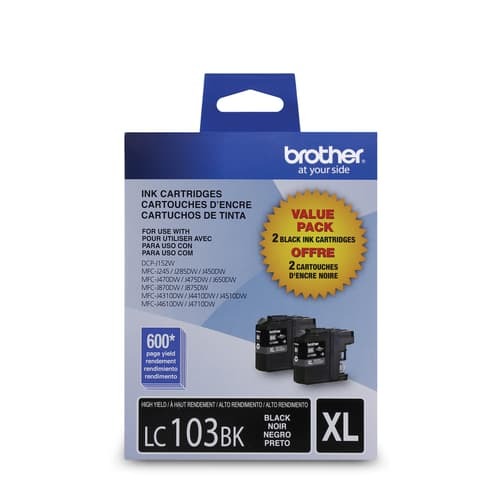 BROTHER Cartouche Jet d'encre Originale Noire (600 pages) - LC1032PKS