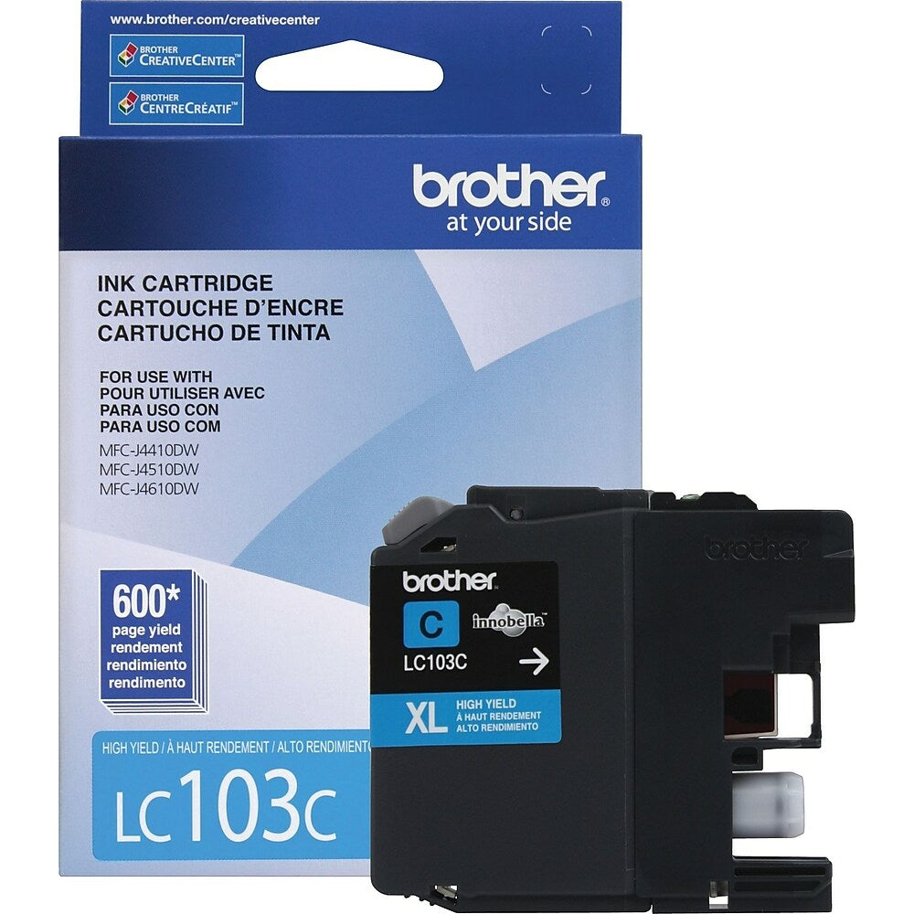 BROTHER Cartouche Jet d'encre Originale Cyan (600 pages) - LC103CS