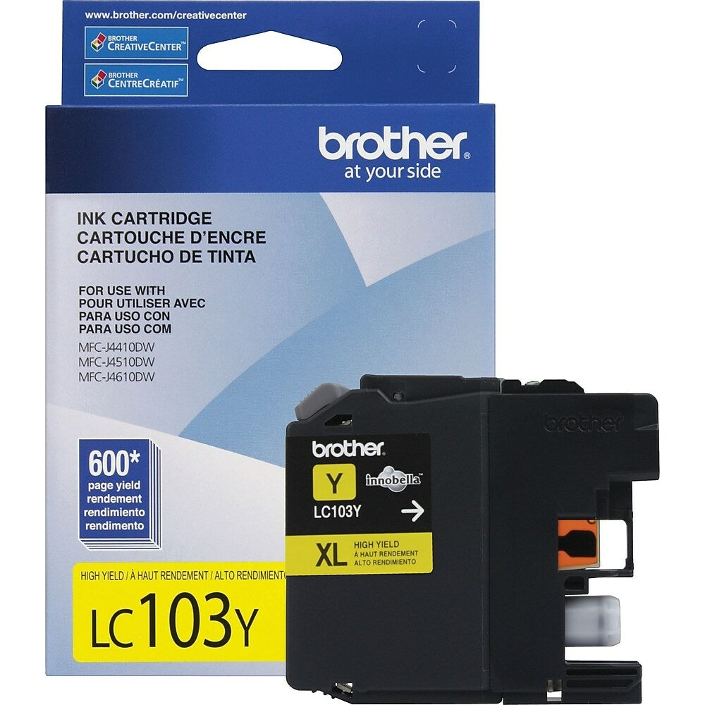BROTHER Cartouche Jet d'encre Originale Jaune (600 pages) - LC103YS