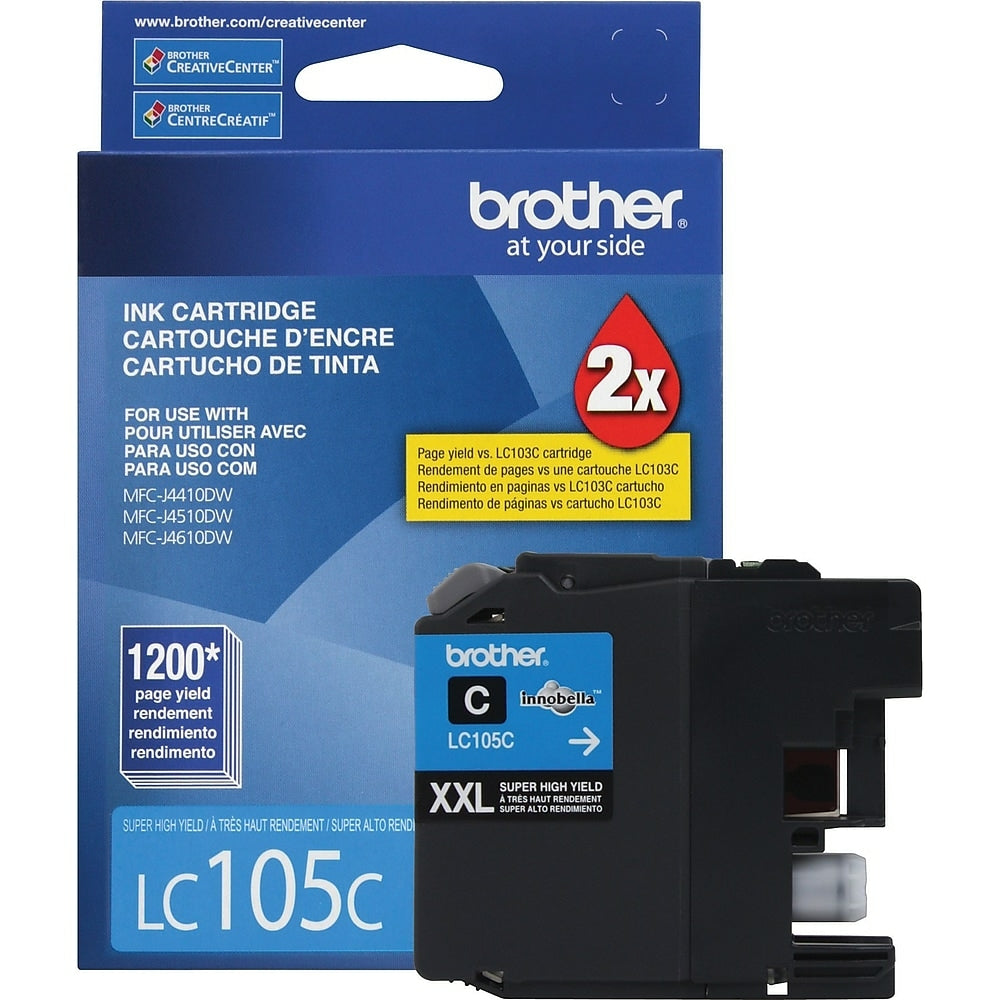BROTHER Cartouche Jet d'encre Originale Cyan (1 200 pages) - LC105CS