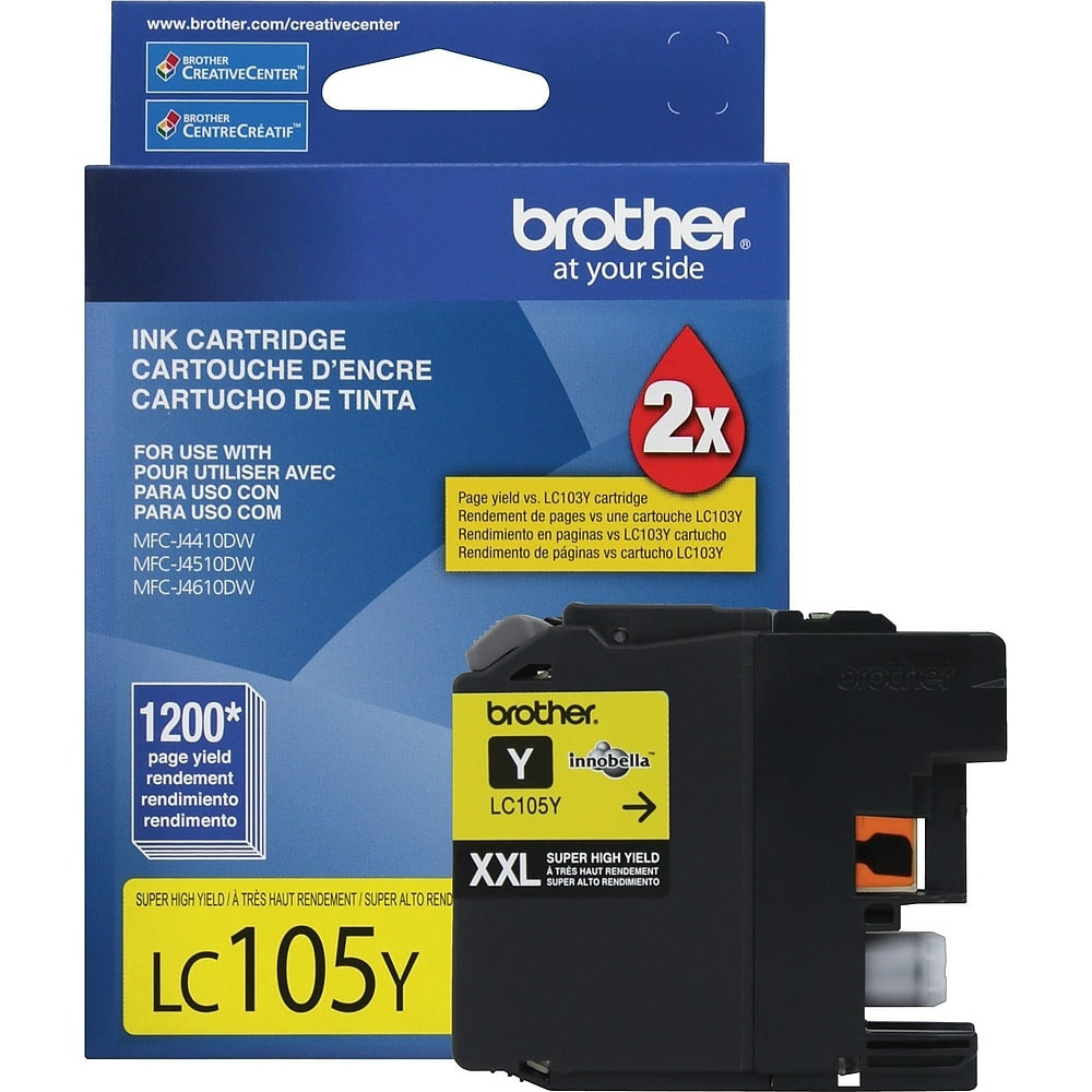 BROTHER Cartouche Jet d'encre Originale Jaune (1 200 pages) - LC105YS