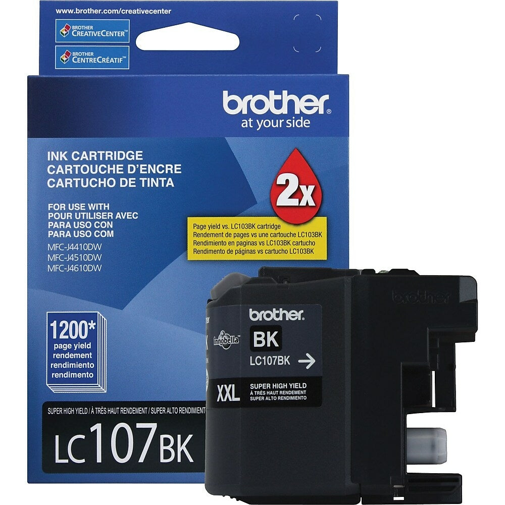 BROTHER Cartouche Jet d'encre Originale Noire (1 200 pages) - LC107BKS