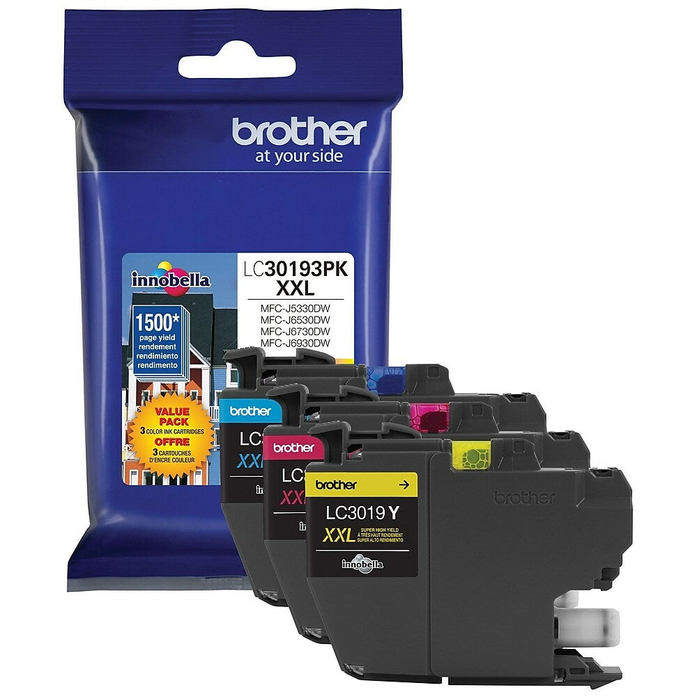 BROTHER Cartouche Jet d'encre Originale CMY (1 500 pages) - LC30193PKS
