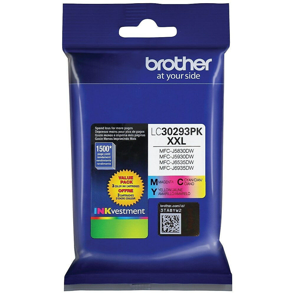 BROTHER Cartouche Jet d'encre Originale CMY (1 500 pages) - LC30293PKS
