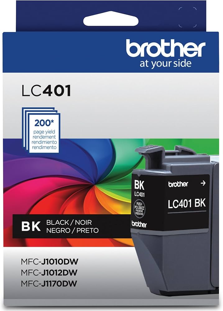 BROTHER Cartouche Jet d'encre Originale Noire (200 pages) - LC401BKS