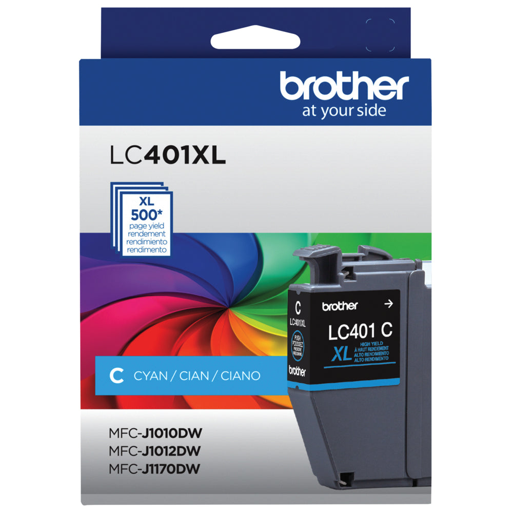 BROTHER Cartouche Jet d'encre Originale Cyan (500 pages) - LC401XLCS