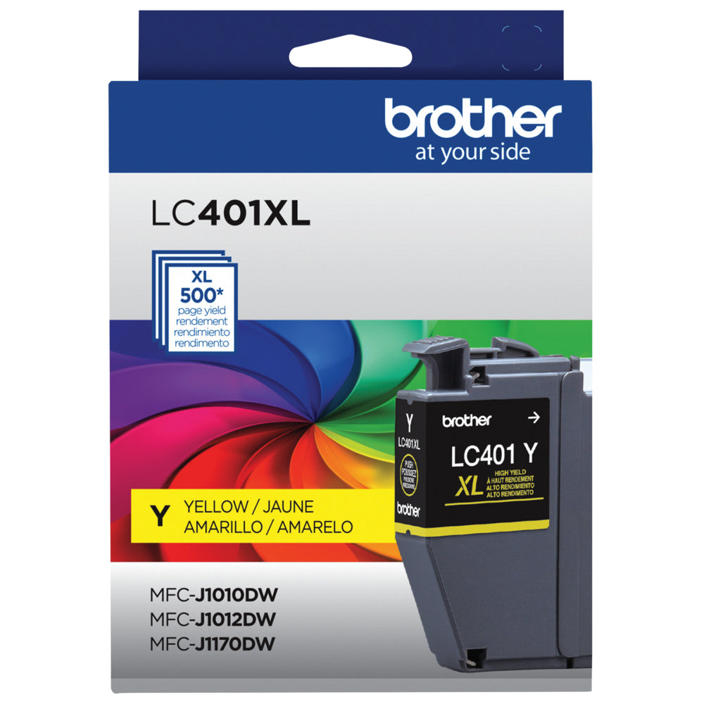 BROTHER Cartouche Jet d'encre Originale Jaune (500 pages) - LC401XLYS