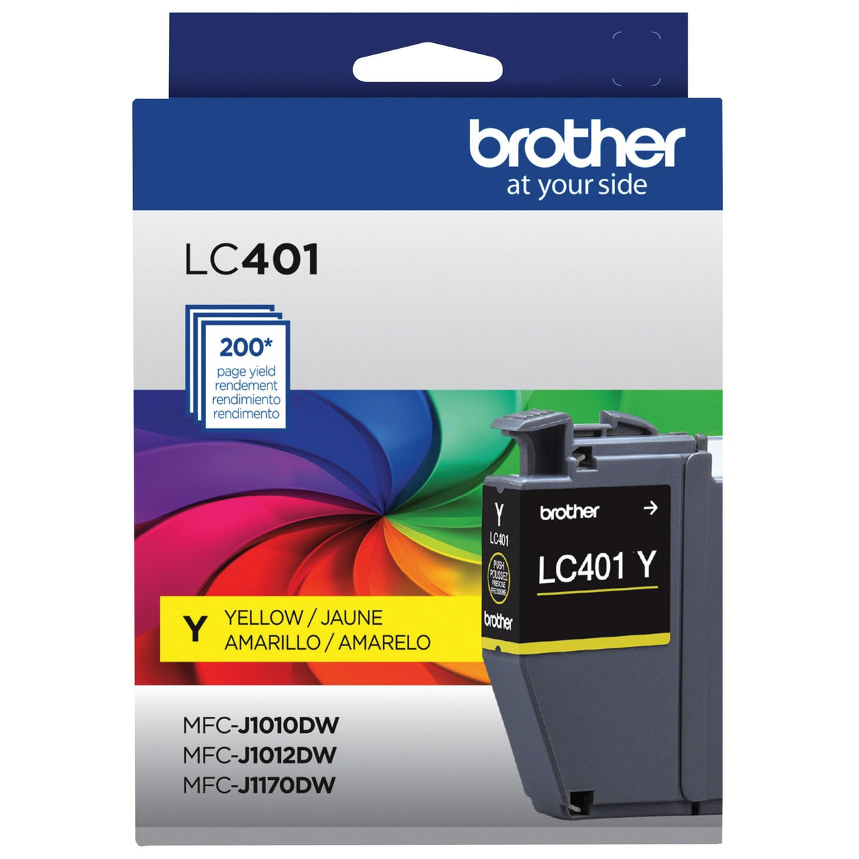 BROTHER Cartouche Jet d'encre Originale Jaune (200 pages) - LC401YS