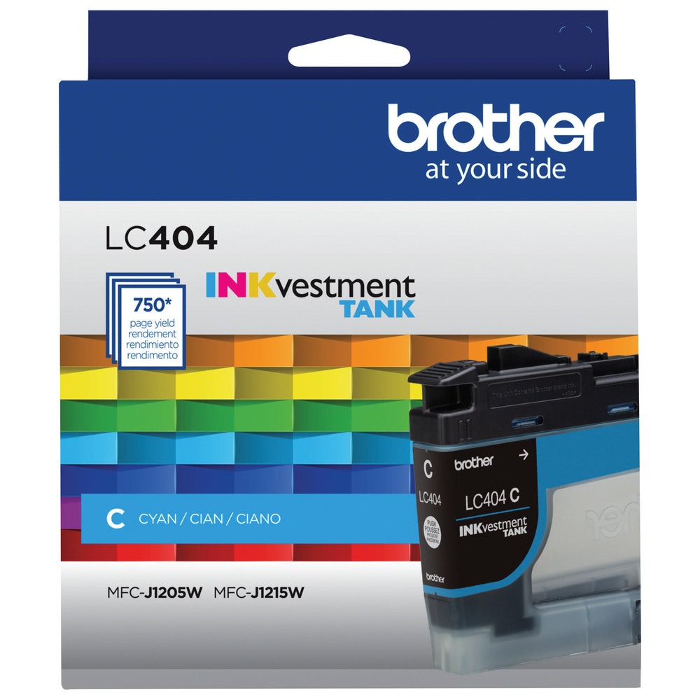 BROTHER Cartouche Jet d'encre Originale Cyan (750 pages) - LC404CS