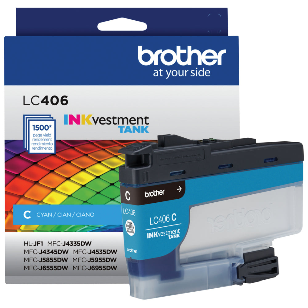 BROTHER Cartouche Jet d'encre Originale Cyan (1 500 pages) - LC406CS