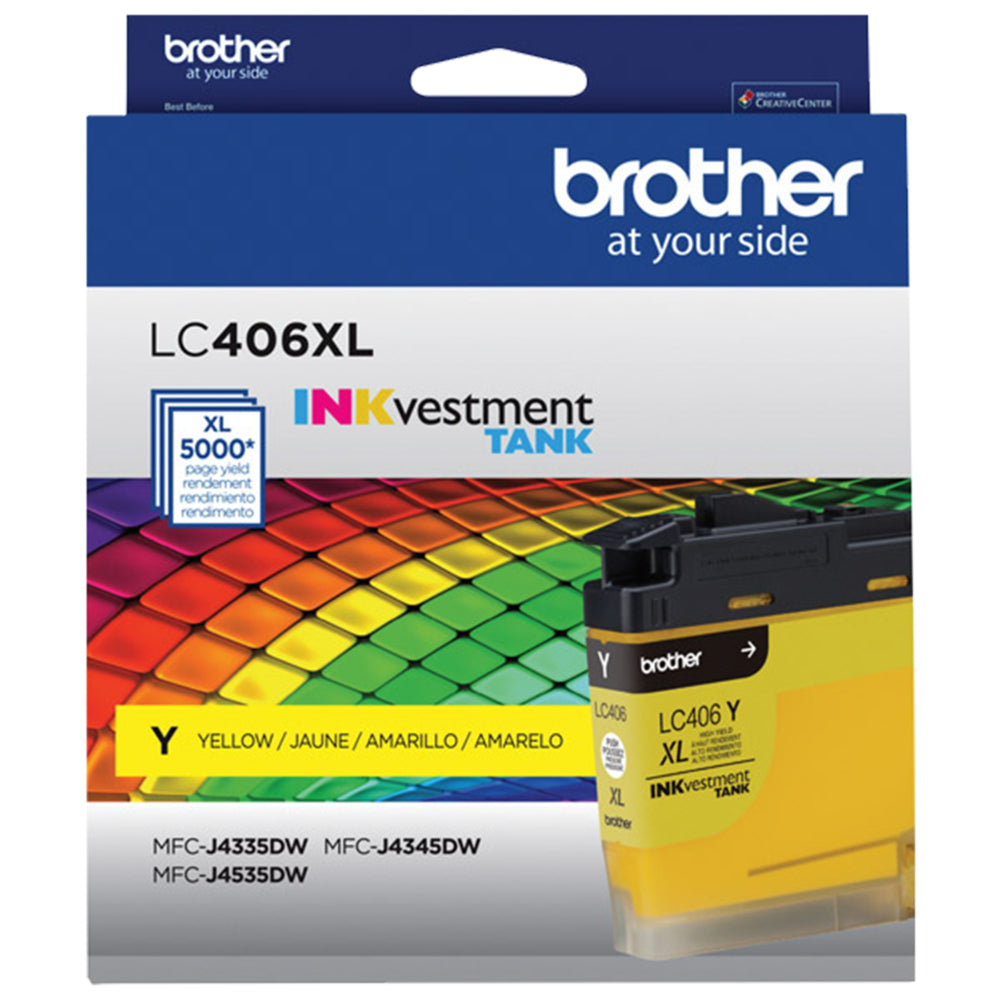 BROTHER Cartouche Jet d'encre Originale Jaune (5 000 pages) - LC406XLYS