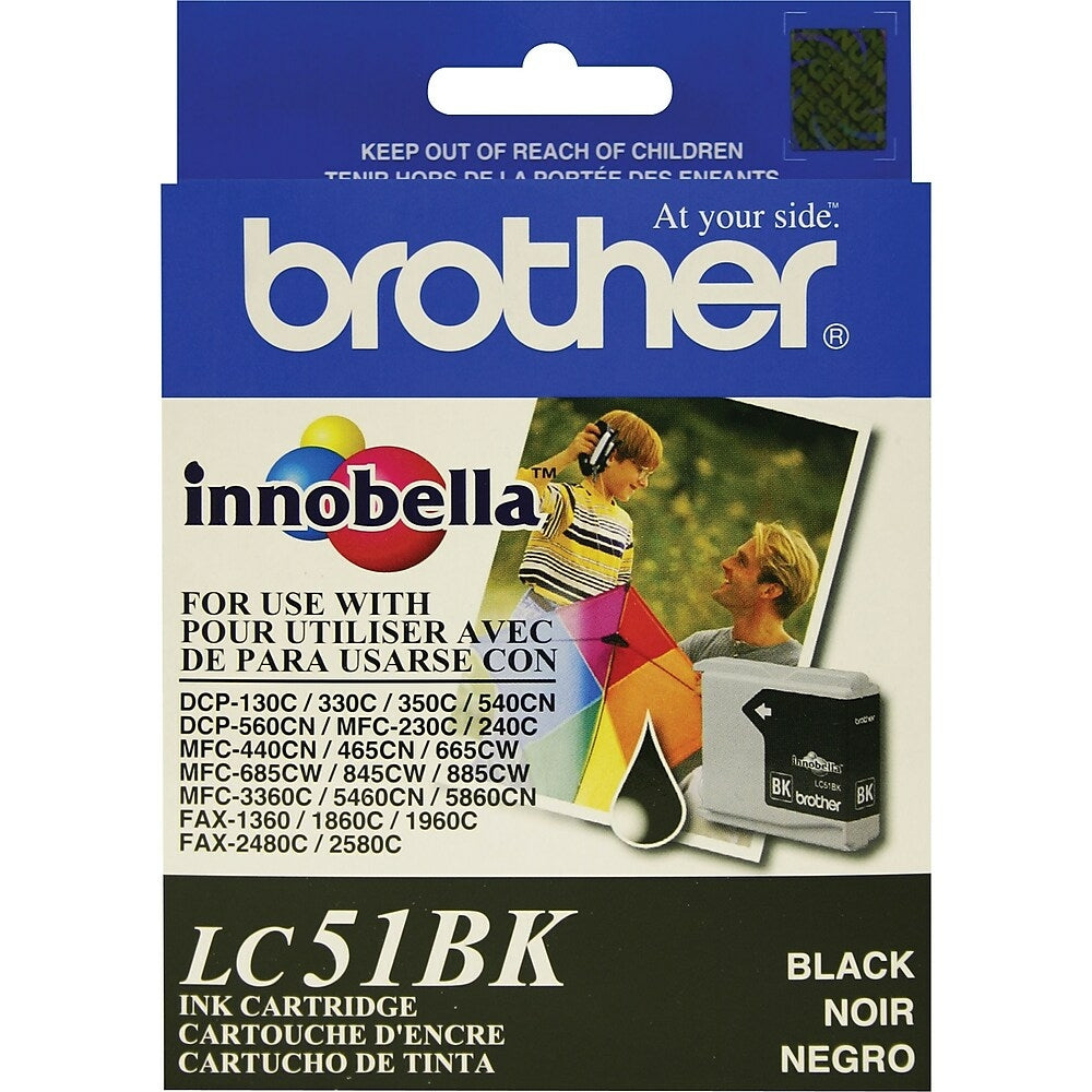 BROTHER Cartouche Jet d'encre Originale Noire (500 pages) - LC51BKS