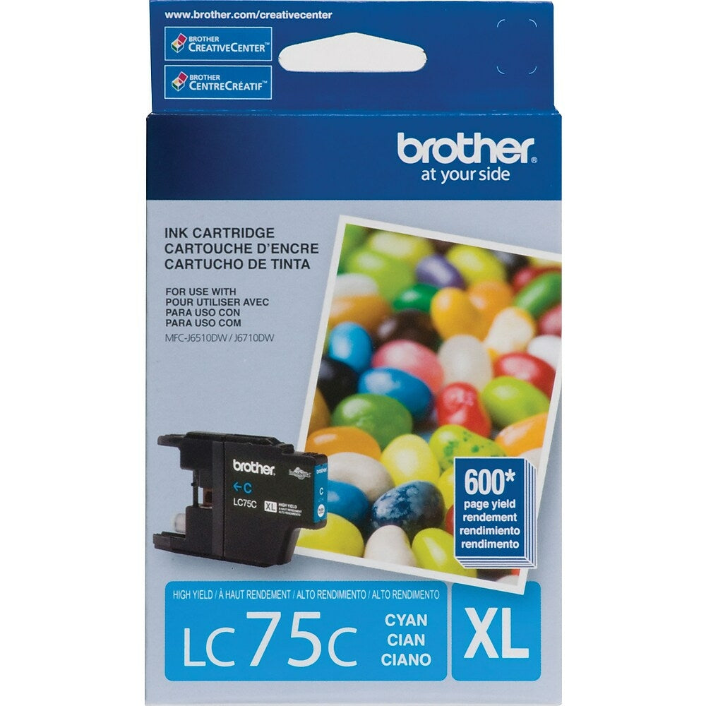BROTHER Cartouche Jet d'encre Originale Cyan (600 pages) - LC75CS