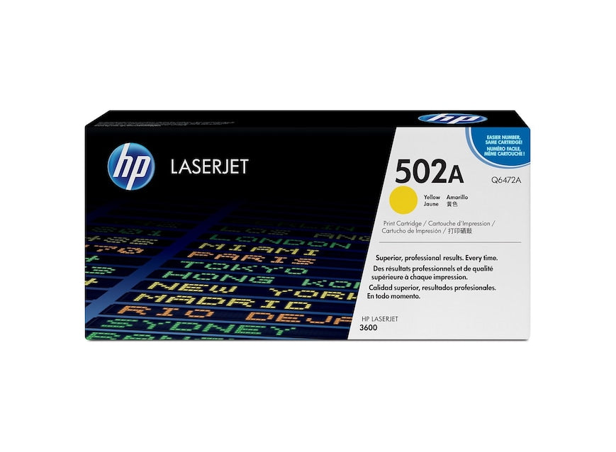 HP Cartouche Laser Originale Jaune (4 000 pages) - 502A - Q6472A