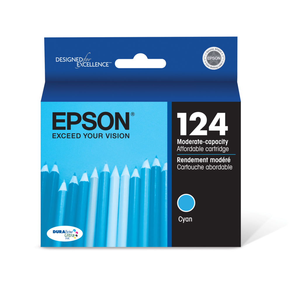 EPSON Cartouche Jet d'encre Originale Cyan (210 pages) - T124 - T124220-S