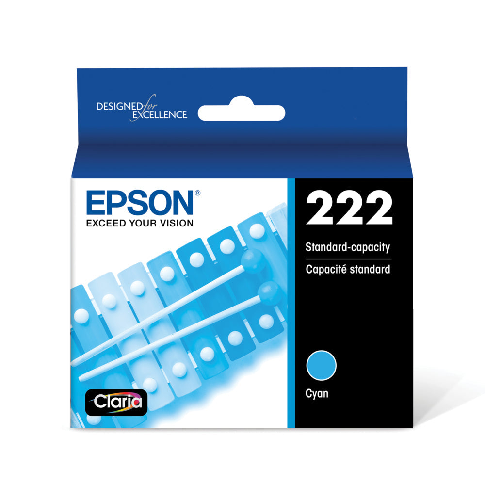 EPSON Cartouche Jet d'encre Originale Cyan (185 pages) - T222220-S