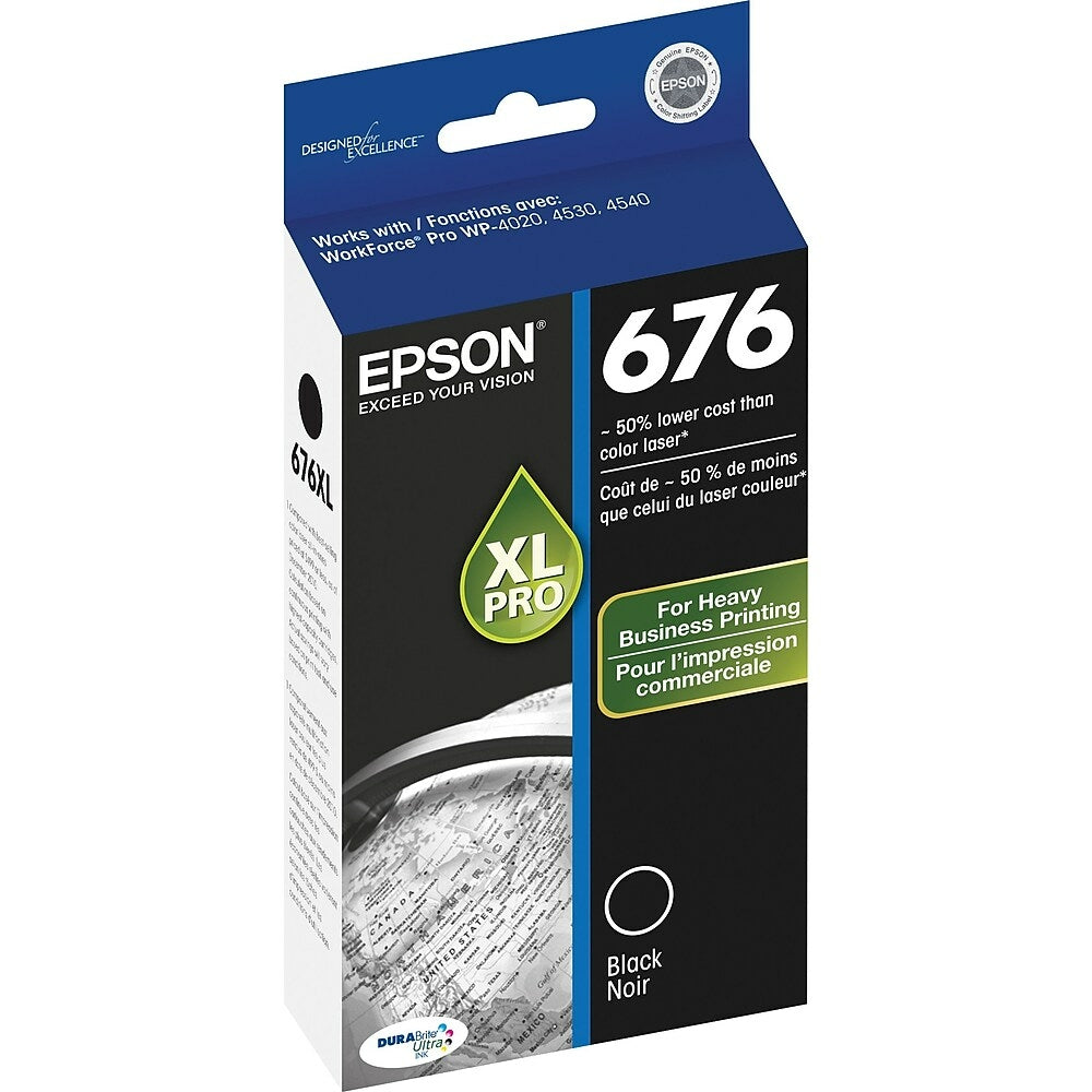 EPSON Cartouche Jet d'encre Originale Noire (2 400 pages) - T676 - T676XL120