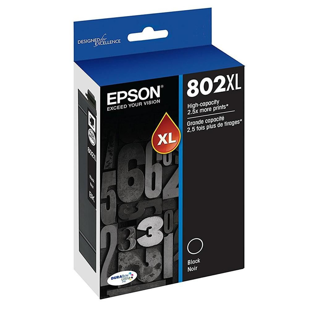 EPSON Cartouche Jet d'encre Originale Noire (2 600 pages) - T802XL120-S