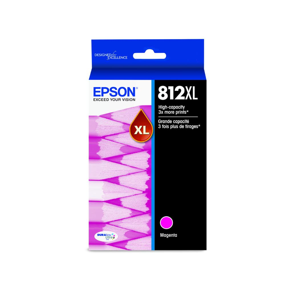 EPSON Cartouche Jet d'encre Originale Magenta (1 100 pages) - T812XL - T812XL320-S