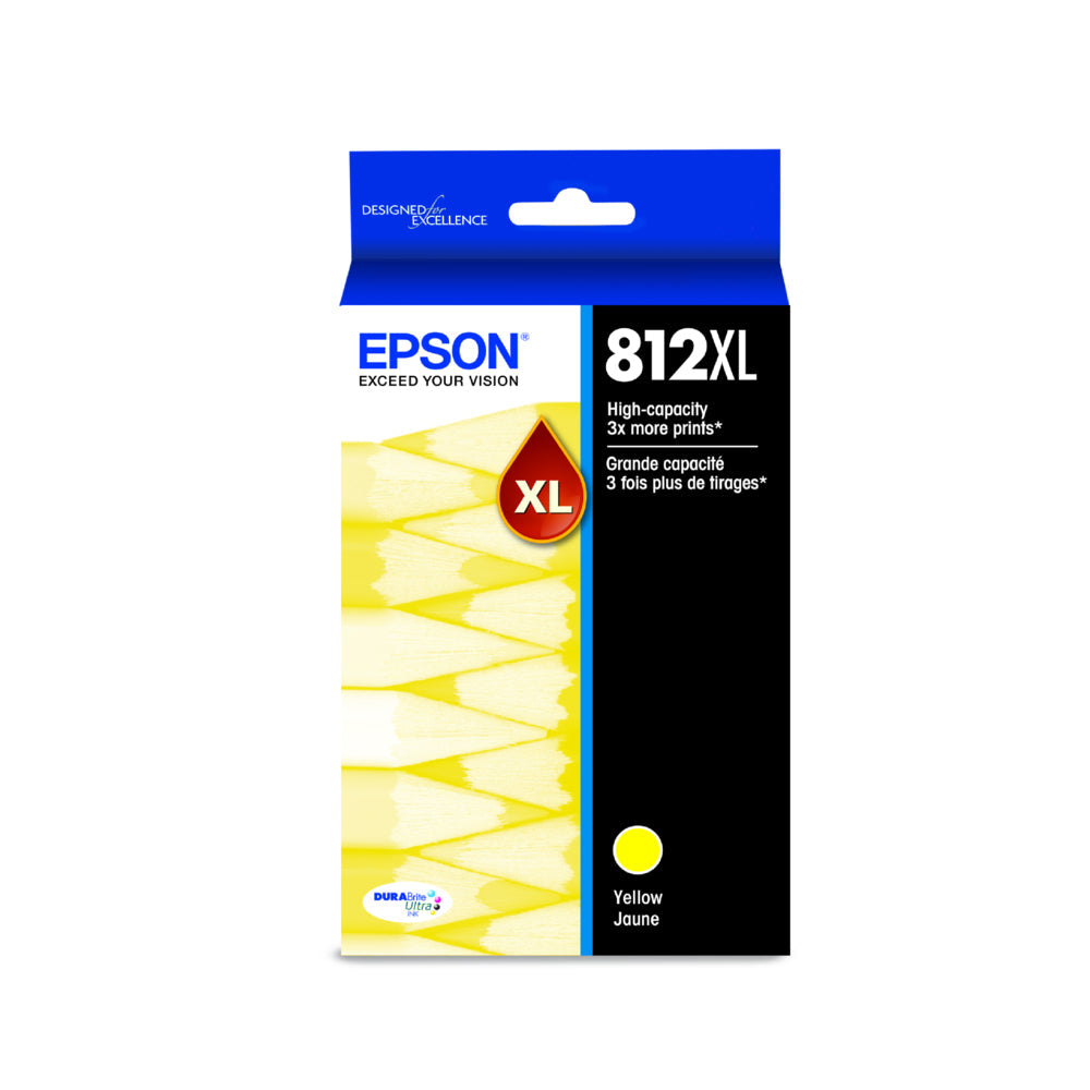 EPSON Cartouche Jet d'encre Originale Jaune (1 100 pages) - T812XL - T812XL420-S