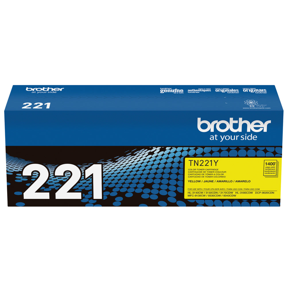 BROTHER Cartouche Laser Originale Jaune (1 400 pages) - TN221Y