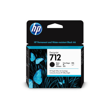HP Cartouche Jet d'encre Originale Noire 80 ml  - 712 - 3ED71A