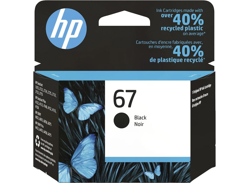 HP Cartouche Jet d'encre Originale Noire (120 pages)  - 67 - 3YM56AN