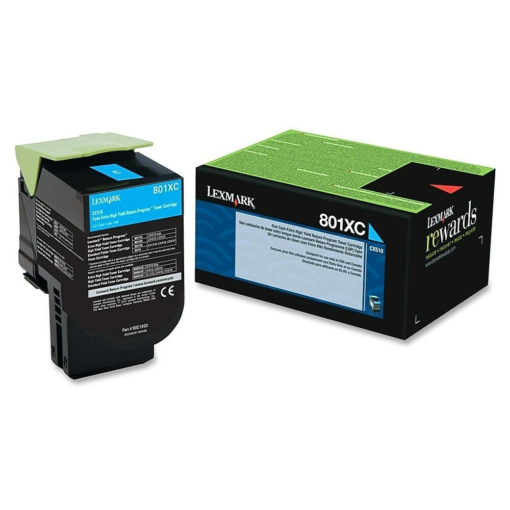 LEXMARK Cartouche Laser Originale Cyan (4 000 pages)  - 801XC - 80C1XC0