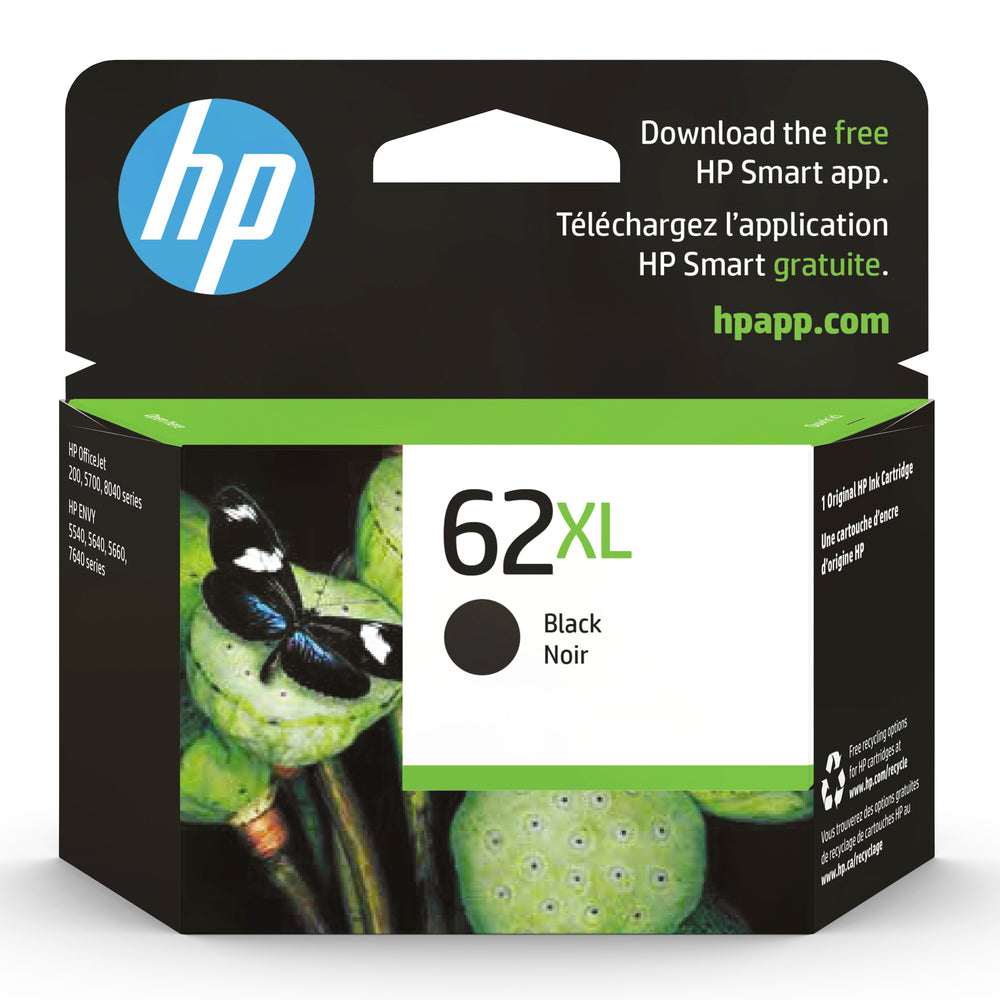 HP Cartouche Jet d'encre Originale Noire (600 pages)  - 62XL - C2P05AN