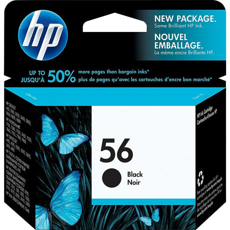 HP Cartouche Jet d'encre Originale Noire (450 pages)  - 56 - C6656AN