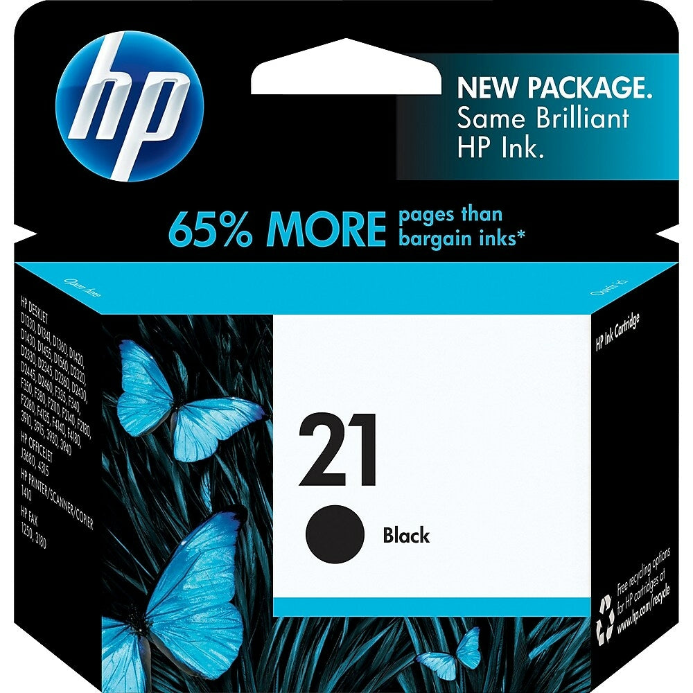 HP Cartouche Jet d'encre Originale Noire (190 pages)  - 21 - C9351AN