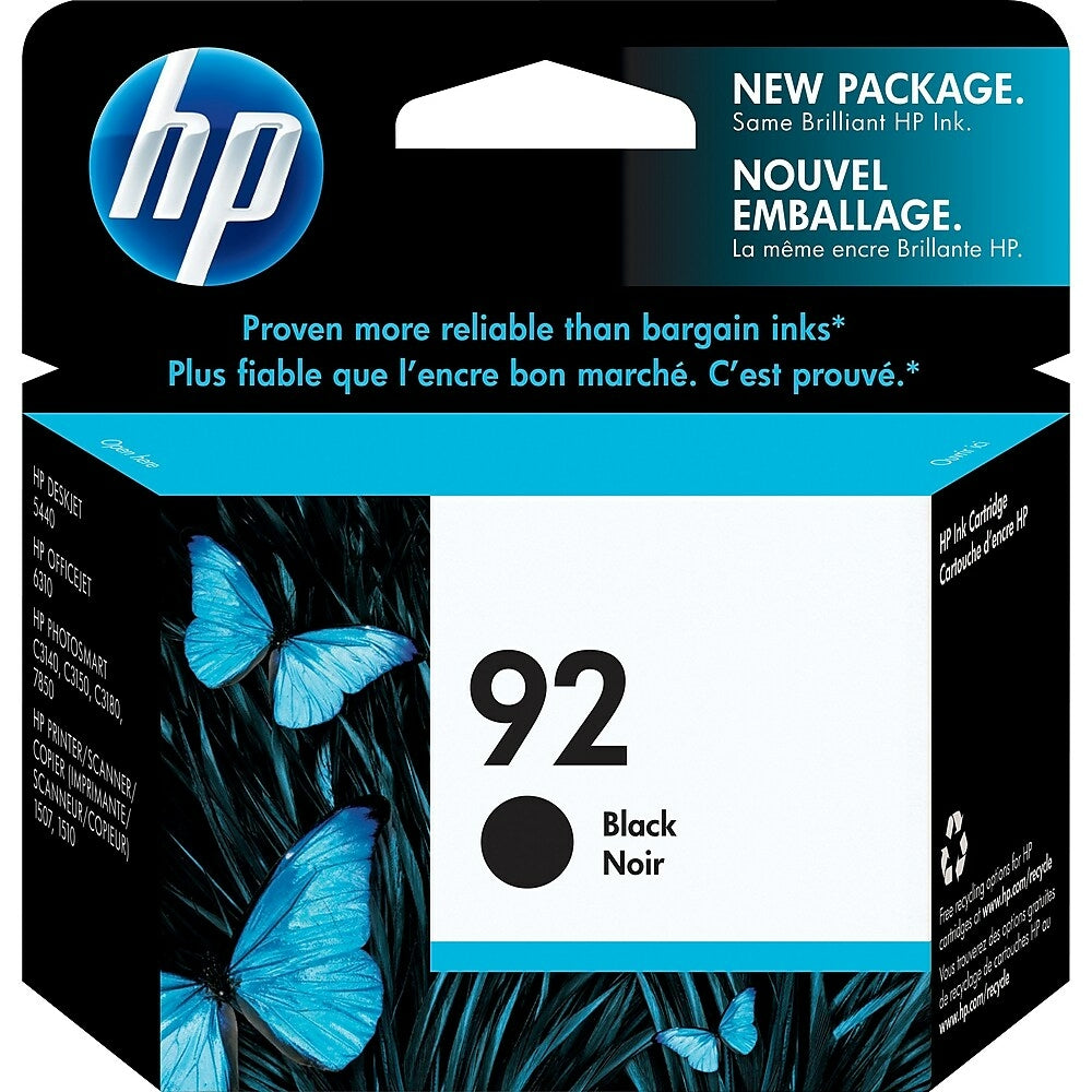 HP Cartouche Jet d'encre Originale Noire (210 pages)  - 92 - C9362WN