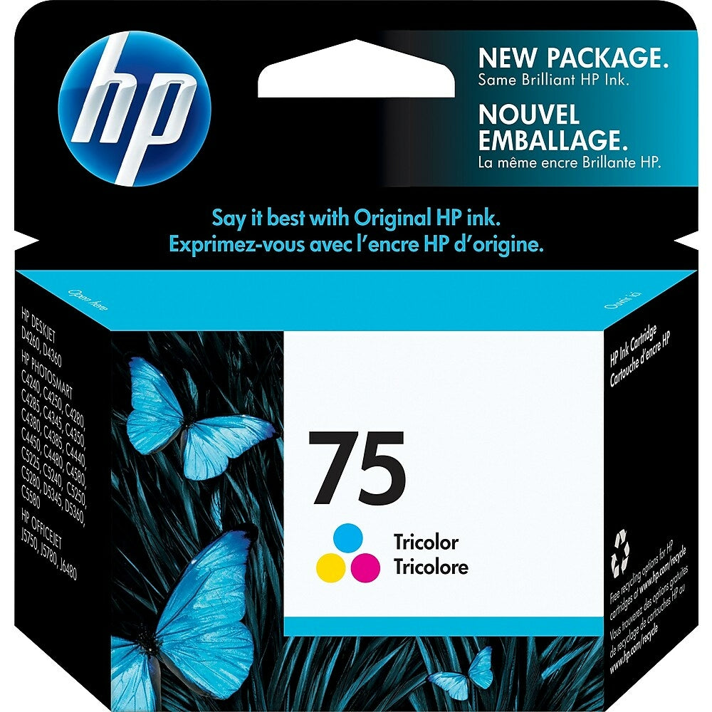 HP Cartouche Jet d'encre Originale CMY (170 pages)  - 75 - CB337WN