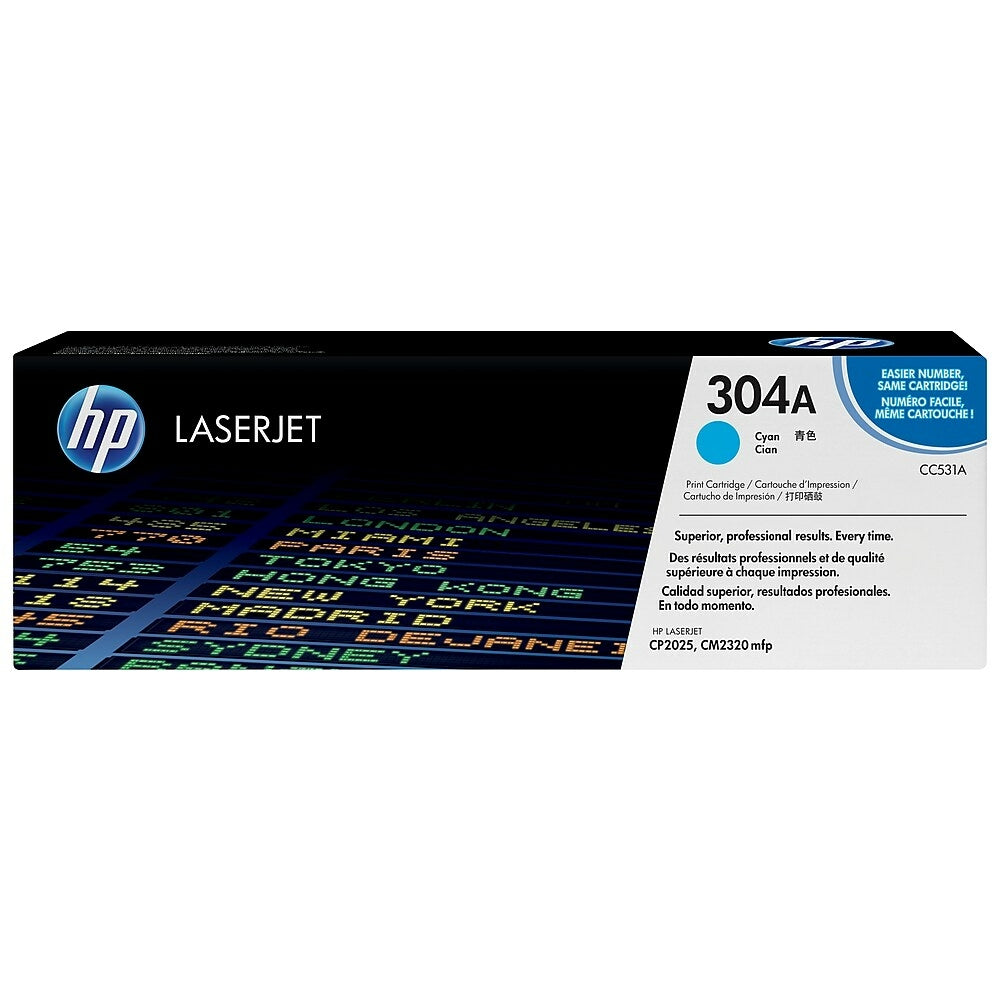 HP Cartouche Laser Originale Cyan (2 800 pages)  - 304A - CC531A