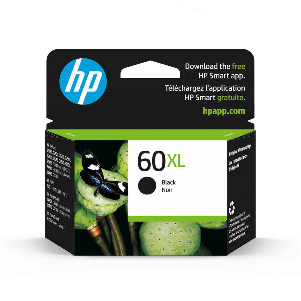 HP Cartouche Jet d'encre Originale Noire (600 pages)  - 60XL - CC641WN
