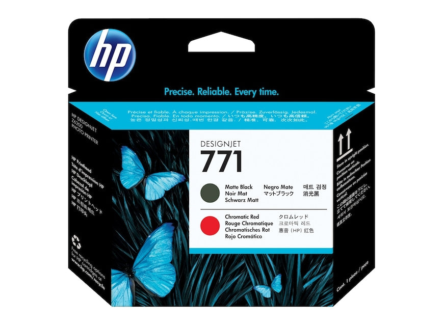 HP Tête d'impression Jet d'encre Originale Noire, mat, et, rouge  - 771 - CE017A